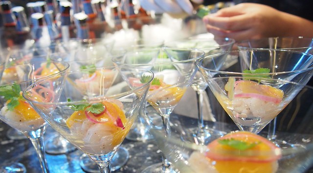 Scallop Ceviche with Pickled Shallots and Mango Puree