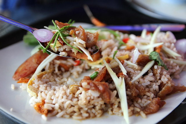 Getting a bite that includes a bit of everything