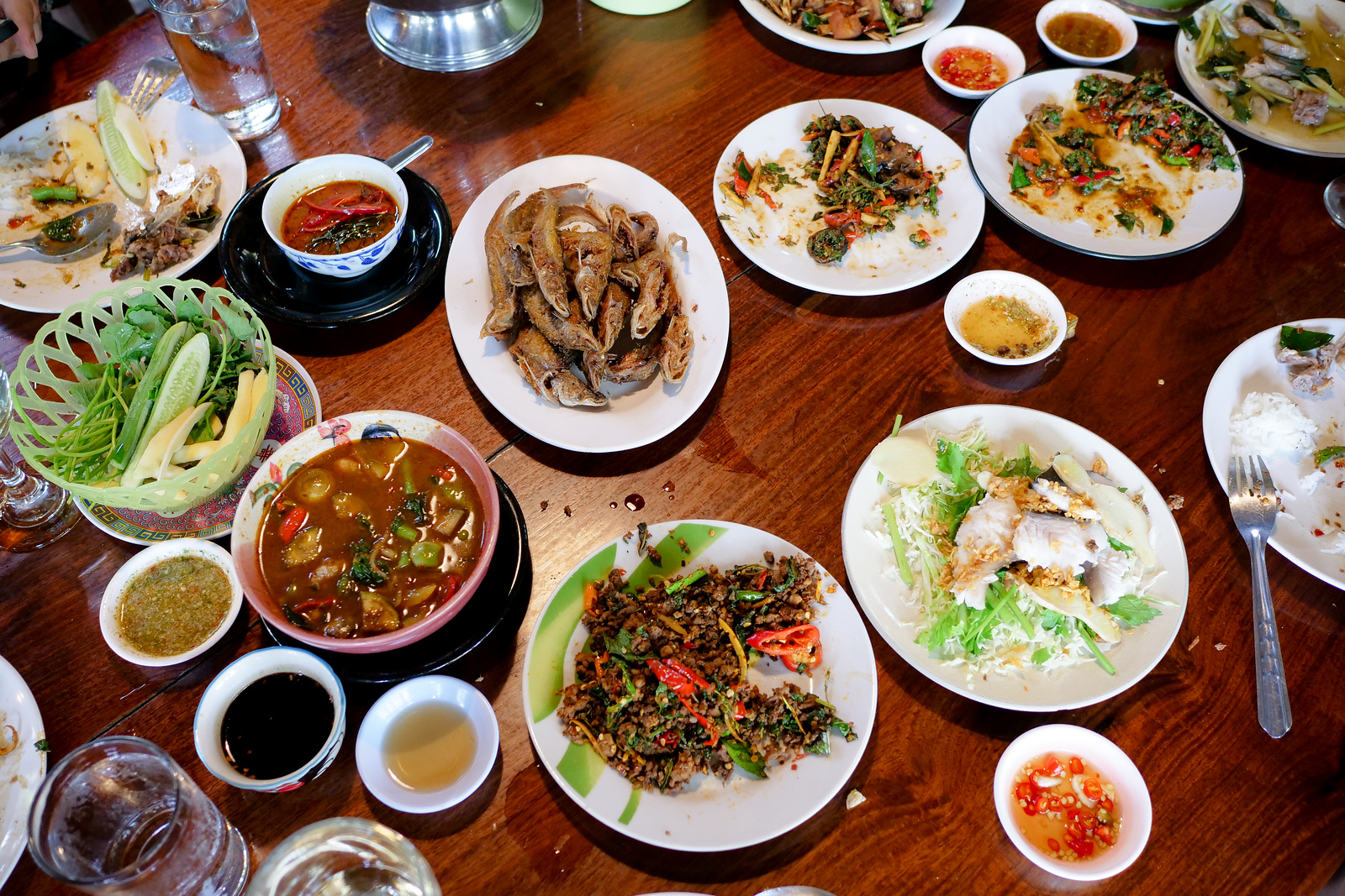 Spicy and delicious authentic jungle food at Ba Chao in Lat Phrao, Bangkok.