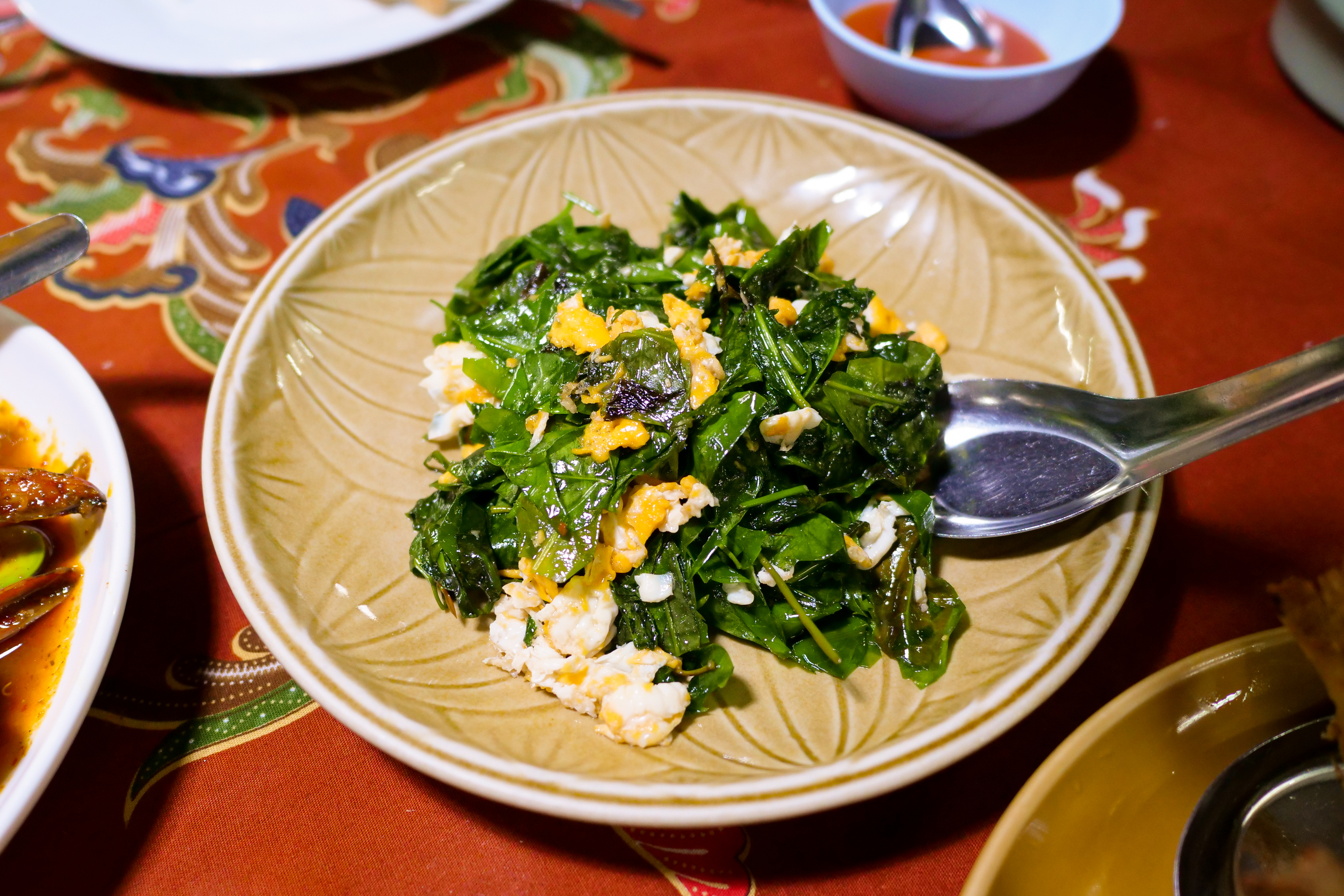 Melinjo leaves with egg