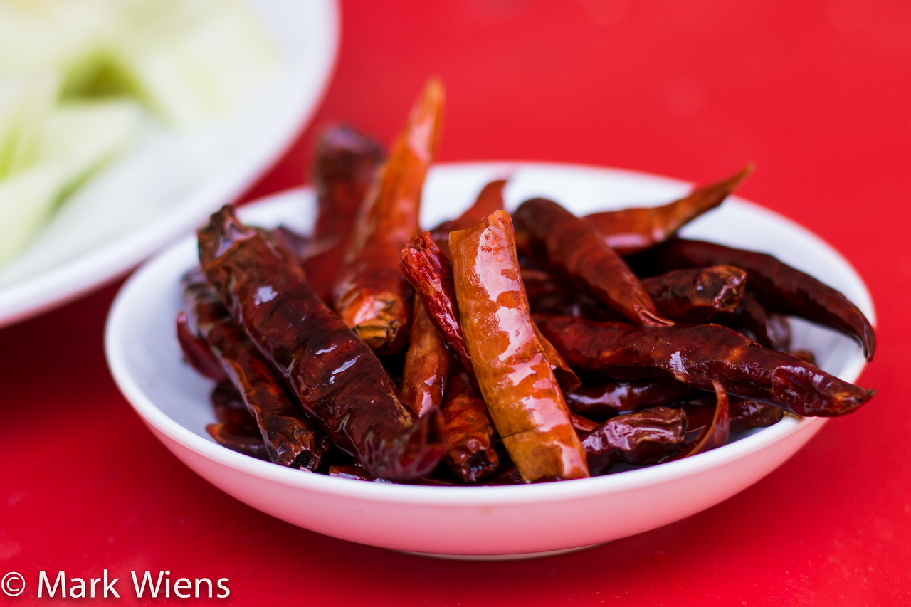 dry fried chilies