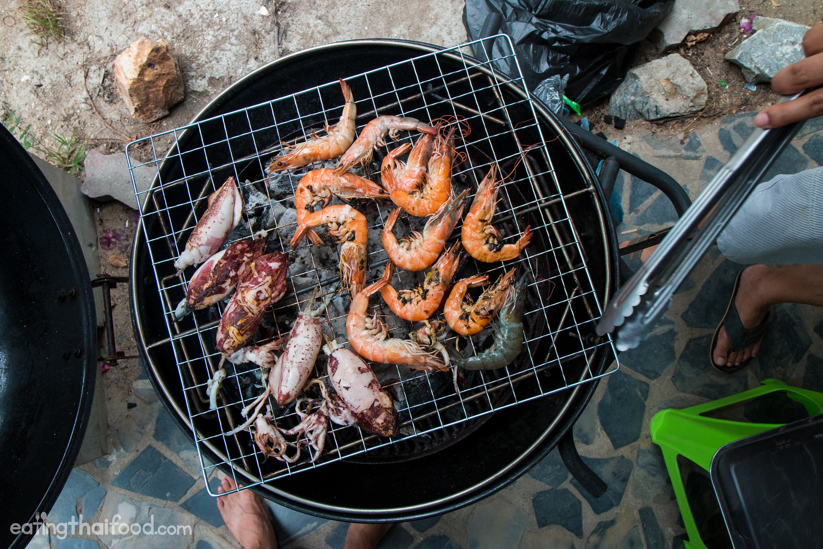 grilling Thai seafood party