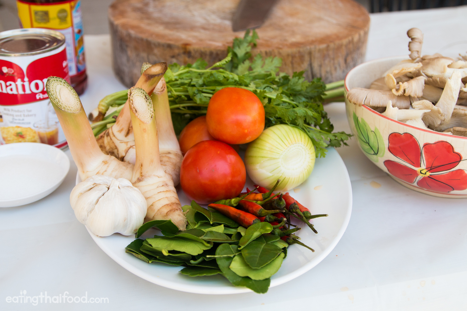 Thai ingredients for tom yum